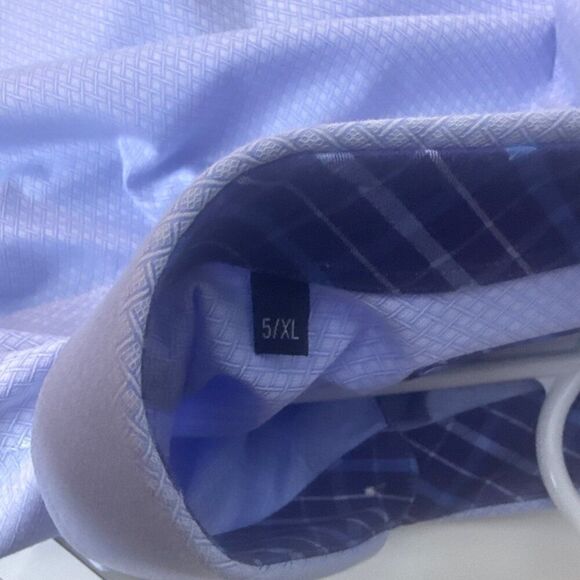 Mens MACEOO Einstein-C Interlocking Blue Dress Shirt 5/ XL 100% Cotton - Picture 4 of 7